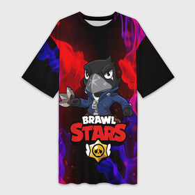 Платье-футболка 3D с принтом Brawl Stars CROW в городе Новоалтайск,  |  | 8 bit | 8 бит | brawl | brawl stars | crow | leon | shark | stars | акула | бравл | бравл старс | браво старс | игра | компьютерная | кров | леон | леон акула | онлайн | старс | шарк
