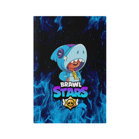 Обложка для паспорта матовая кожа с принтом BRAWL STARS LEON SHARK | ЛЕОН АКУЛА в городе Новоалтайск, натуральная матовая кожа | размер 19,3 х 13,7 см; прозрачные пластиковые крепления | brawl stars | crow | leon | leon shark | sally leon | shark | stars | акула | берли | ворон | леон | леон акула | спайк | эль примо