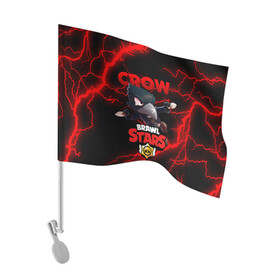Флаг для автомобиля с принтом  BRAWL STARS CROW | БРАВЛ СТАРС ЛЕОН в городе Новоалтайск, 100% полиэстер | Размер: 30*21 см | brawl stars | crow | leon | leon shark | sally leon | shark | stars | акула | берли | ворон | леон | леон акула | спайк | эль примо