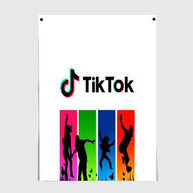 Постер с принтом Tik Tok - Тик Ток в городе Новоалтайск, 100% бумага
 | бумага, плотность 150 мг. Матовая, но за счет высокого коэффициента гладкости имеет небольшой блеск и дает на свету блики, но в отличии от глянцевой бумаги не покрыта лаком | tik tok | приложение | сеть | социальная | тик ток