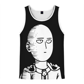 Мужская майка 3D с принтом ONE-PUNCH MAN в городе Новоалтайск, 100% полиэстер | круглая горловина, приталенный силуэт, длина до линии бедра. Пройма и горловина окантованы тонкой бейкой | one punch man | onepunchman | oppai | saitama | ван панч мен | ванпанчмен | макото миядзаки | сайтама | человек один удар