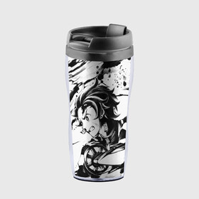 Термокружка-непроливайка с принтом KIMETSU NO YAIBA в городе Новоалтайск, внутренняя часть — пищевой пластик, наружная часть — прозрачный пластик, между ними — полиграфическая вставка с рисунком | объем — 350 мл, герметичная крышка | demon slayer | demon slayer: kimetsu no yaiba | kimetsu | kimetsu no yaiba | nezuko | slayer | tanjiro | клинок рассекающий демонов | незуко | танджиро | шинобу кочо