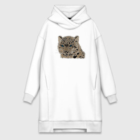 Платье-худи хлопок с принтом Metallized Snow Leopard в городе Новоалтайск,  |  | барс | ирбис | леопард | портрет барса | портрет леопарда | портрет ягуара | снежный барс | хищник | ягуар