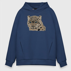 Мужское худи Oversize хлопок с принтом Metallized Snow Leopard в городе Новоалтайск, френч-терри — 70% хлопок, 30% полиэстер. Мягкий теплый начес внутри —100% хлопок | боковые карманы, эластичные манжеты и нижняя кромка, капюшон на магнитной кнопке | Тематика изображения на принте: барс | ирбис | леопард | портрет барса | портрет леопарда | портрет ягуара | снежный барс | хищник | ягуар