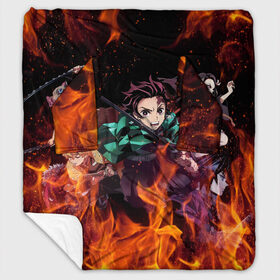 Плед с рукавами с принтом KIMETSU NO YAIBA в городе Новоалтайск, 100% полиэстер | Закругленные углы, все края обработаны. Ткань не мнется и не растягивается. Размер 170*145 | demon slayer | demon slayer: kimetsu no yaiba | kimetsu | kimetsu no yaiba | nezuko | slayer | tanjiro | клинок рассекающий демонов | незуко | танджиро | шинобу кочо