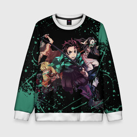 Детский свитшот 3D с принтом DEMON SLAYER KIMETSU NO YAIBA | КЛИНОК РАССЕКАЮЩИЙ ДЕМОНОВ в городе Новоалтайск, 100% полиэстер | свободная посадка, прямой крой, мягкая тканевая резинка на рукавах и понизу свитшота | Тематика изображения на принте: demon slayer | kimetsu no yaiba | nezuko | shinobu | slayer | tanjiro | zenitsu | гию томиока | зенитсу | зенитцу | иноске хашибира | клинок рассекающий демонов | незуко | танджиро | шинобу кочо
