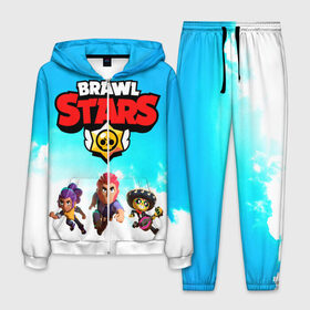 Мужской костюм 3D с принтом brawl stars в городе Новоалтайск, 100% полиэстер | Манжеты и пояс оформлены тканевой резинкой, двухслойный капюшон со шнурком для регулировки, карманы спереди | brawl stars | детские | игры | экшен