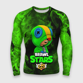 Мужской рашгард 3D с принтом BRAWL STARS LEON | ЛЕОН в городе Новоалтайск,  |  | brawl stars | crow | leon | leon shark | sally leon | shark | stars | акула | берли | ворон | леон | леон акула | спайк | эль примо