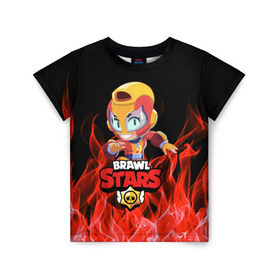 Детская футболка 3D с принтом BRAWL STARS MAX. в городе Новоалтайск, 100% гипоаллергенный полиэфир | прямой крой, круглый вырез горловины, длина до линии бедер, чуть спущенное плечо, ткань немного тянется | bib | brawl stars | bull | colt | crow | leon | leon shark | max | moba | sally leon | shark | акула | берли | биби | бравл старс | ворон | жанр | игра | кольт | леон | леон акула | макс | нита | спайк | шелли