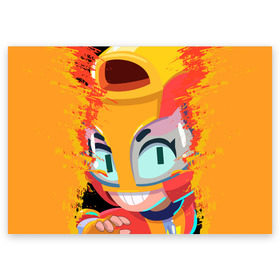 Поздравительная открытка с принтом BRAWL STARS MAX. в городе Новоалтайск, 100% бумага | плотность бумаги 280 г/м2, матовая, на обратной стороне линовка и место для марки
 | Тематика изображения на принте: bib | brawl stars | bull | colt | crow | leon | leon shark | max | moba | sally leon | shark | акула | берли | биби | бравл старс | ворон | жанр | игра | кольт | леон | леон акула | макс | нита | спайк | шелли