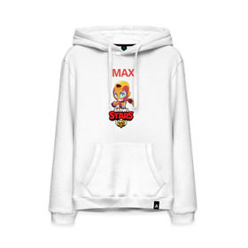 Мужская толстовка с принтом BRAWL STARS MAX. в городе Новоалтайск, френч-терри, мягкий теплый начес внутри (100% хлопок) | карман-кенгуру, эластичные манжеты и нижняя кромка, капюшон с подкладом и шнурком | bib | brawl stars | bull | colt | crow | leon | leon shark | max | moba | sally leon | shark | акула | берли | биби | бравл старс | ворон | жанр | игра | кольт | леон | леон акула | макс | нита | спайк | шелли