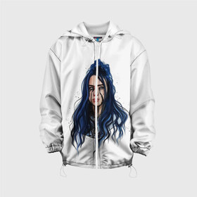 Детская куртка 3D с принтом BILLIE EILISH в городе Новоалтайск, 100% полиэстер | застежка — молния, подол и капюшон оформлены резинкой с фиксаторами, по бокам — два кармана без застежек, один потайной карман на груди, плотность верхнего слоя — 90 г/м2; плотность флисового подклада — 260 г/м2 | ayelish | bad guy | bellyache | bilie eilish | bilie elish | billie | billie eilish | eilish | electronic | elish | music | били айлиш | билли айлиш | эйлиш | элиш