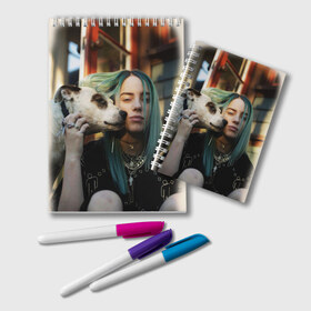 Блокнот с принтом BILLIE EILISH в городе Новоалтайск, 100% бумага | 48 листов, плотность листов — 60 г/м2, плотность картонной обложки — 250 г/м2. Листы скреплены удобной пружинной спиралью. Цвет линий — светло-серый
 | ayelish | bad guy | bellyache | bilie eilish | bilie elish | billie | billie eilish | eilish | electronic | elish | music | били айлиш | билли айлиш | эйлиш | элиш