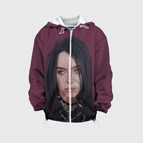 Детская куртка 3D с принтом BILLIE EILISH в городе Новоалтайск, 100% полиэстер | застежка — молния, подол и капюшон оформлены резинкой с фиксаторами, по бокам — два кармана без застежек, один потайной карман на груди, плотность верхнего слоя — 90 г/м2; плотность флисового подклада — 260 г/м2 | ayelish | bad guy | bellyache | bilie eilish | bilie elish | billie | billie eilish | eilish | electronic | elish | music | били айлиш | билли айлиш | эйлиш | элиш