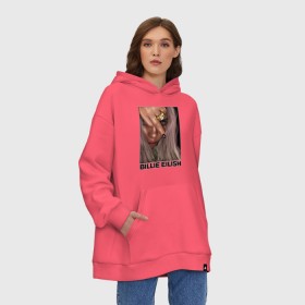 Худи SuperOversize хлопок с принтом BILLIE EILISH в городе Новоалтайск, 70% хлопок, 30% полиэстер, мягкий начес внутри | карман-кенгуру, эластичная резинка на манжетах и по нижней кромке, двухслойный капюшон
 | ayelish | bad guy | bellyache | bilie eilish | bilie elish | billie | billie eilish | eilish | electronic | elish | music | били айлиш | билли айлиш | эйлиш | элиш