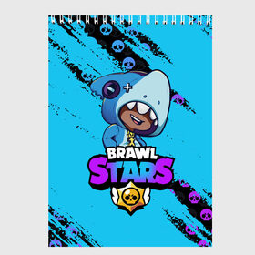 Скетчбук с принтом Brawl Stars LEON SHARK в городе Новоалтайск, 100% бумага
 | 48 листов, плотность листов — 100 г/м2, плотность картонной обложки — 250 г/м2. Листы скреплены сверху удобной пружинной спиралью | 8 bit | 8 бит | brawl | brawl stars | crow | leon | shark | stars | акула | бравл | бравл старс | браво старс | игра | компьютерная | кров | леон | леон акула | онлайн | старс | шарк