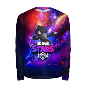 Мужской лонгслив 3D с принтом BRAWL STARS CROW в городе Новоалтайск, 100% полиэстер | длинные рукава, круглый вырез горловины, полуприлегающий силуэт | bibi | brawl stars | brock | bull | crow | dinomike | el primo | leon | mobile game | nita | poko | ricochet | stars | tara | бравл старс | ворон | леон | мобильные игры