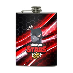 Фляга с принтом BRAWL STARS CROW в городе Новоалтайск, металлический корпус | емкость 0,22 л, размер 125 х 94 мм. Виниловая наклейка запечатывается полностью | Тематика изображения на принте: bibi | brawl stars | brock | bull | crow | dinomike | el primo | leon | mobile game | nita | poko | ricochet | stars | tara | бравл старс | ворон | леон | мобильные игры