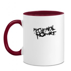 Кружка двухцветная с принтом My Chemical Romance spider (на спине) в городе Новоалтайск, керамика | объем — 330 мл, диаметр — 80 мм. Цветная ручка и кайма сверху, в некоторых цветах — вся внутренняя часть | music | my chemical romance | rock | боб брайар | джеймс дьюис | джерард уэи | майки уэи | музыка | рок | рэй торо | фрэнк айеро
