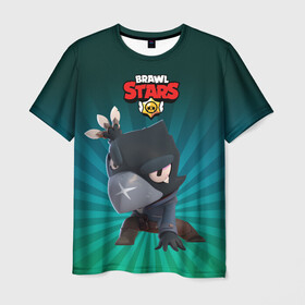Мужская футболка 3D с принтом Brawl Stars Crow в городе Новоалтайск, 100% полиэфир | прямой крой, круглый вырез горловины, длина до линии бедер | brawl stars | bull | colt | crow | leon | leon shark | shark | stars | акула | берли | ворон | динамайк | кольт | леон | леон акула | нита | спайк | шелли | эль примо