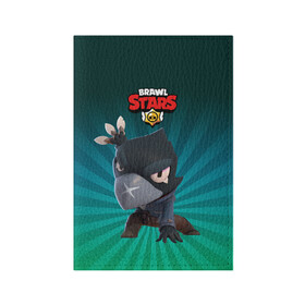 Обложка для паспорта матовая кожа с принтом Brawl Stars Crow в городе Новоалтайск, натуральная матовая кожа | размер 19,3 х 13,7 см; прозрачные пластиковые крепления | brawl stars | bull | colt | crow | leon | leon shark | shark | stars | акула | берли | ворон | динамайк | кольт | леон | леон акула | нита | спайк | шелли | эль примо