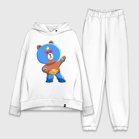 Женский костюм хлопок Oversize с принтом BRAWL STARS EL BROWN. в городе Новоалтайск,  |  | bib | brawl stars | colt | crow | el brown | leon | leon shark | max | moba | sally leon | shark | акула | берли | биби | бравл старс | браун | ворон | жанр | игра | кольт | леон | леон акула | макс | нита | шелли