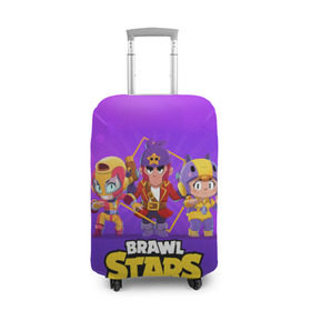 Чехол для чемодана 3D с принтом Brawl Stars в городе Новоалтайск, 86% полиэфир, 14% спандекс | двустороннее нанесение принта, прорези для ручек и колес | bo | brawl | brock | bull | colt | dynamike | elprimo | jessie | leon | moba | nita | shelly | stars | бо | брок | булл | джесси | динамайк | кольт | леон | нита | шелли | эльпримо