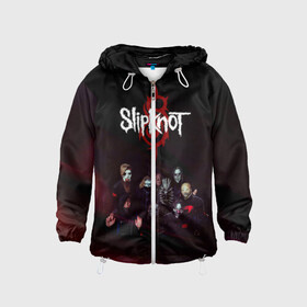 Детская ветровка 3D с принтом Slipknot в городе Новоалтайск, 100% полиэстер | подол и капюшон оформлены резинкой с фиксаторами, по бокам два кармана без застежек, один потайной карман на груди | slipknot | металл | музыка | рок | слипкнот