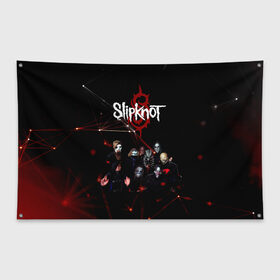 Флаг-баннер с принтом Slipknot в городе Новоалтайск, 100% полиэстер | размер 67 х 109 см, плотность ткани — 95 г/м2; по краям флага есть четыре люверса для крепления | slipknot | металл | музыка | рок | слипкнот