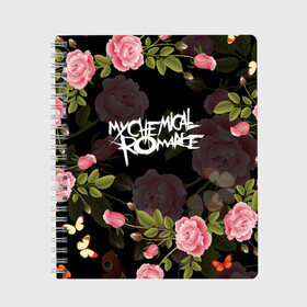 Тетрадь с принтом My Chemical Romance в городе Новоалтайск, 100% бумага | 48 листов, плотность листов — 60 г/м2, плотность картонной обложки — 250 г/м2. Листы скреплены сбоку удобной пружинной спиралью. Уголки страниц и обложки скругленные. Цвет линий — светло-серый
 | music | my chemical romance | rock | боб брайар | джеймс дьюис | джерард уэи | майки уэи | музыка | рок | рэй торо | фрэнк айеро