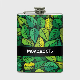 Фляга с принтом Молодость/глупость в городе Новоалтайск, металлический корпус | емкость 0,22 л, размер 125 х 94 мм. Виниловая наклейка запечатывается полностью | глупость | жизнь | зелень | листья | молодость | надпись
