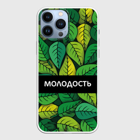 Чехол для iPhone 13 Pro Max с принтом Молодость глупость в городе Новоалтайск,  |  | Тематика изображения на принте: глупость | жизнь | зелень | листья | молодость | надпись