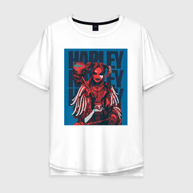 Мужская футболка хлопок Oversize с принтом Harley Quinn Harley Quinn в городе Новоалтайск, 100% хлопок | свободный крой, круглый ворот, “спинка” длиннее передней части | birds of prey | harley quinn | марго робби | потрясающая история харли квин | харли квин | хищные птицы