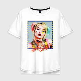 Мужская футболка хлопок Oversize с принтом Harley Quinn XX в городе Новоалтайск, 100% хлопок | свободный крой, круглый ворот, “спинка” длиннее передней части | birds of prey | harley quinn | марго робби | потрясающая история харли квин | харли квин | хищные птицы