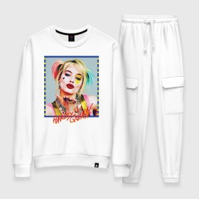 Женский костюм хлопок с принтом Harley Quinn XX в городе Новоалтайск, 100% хлопок | на свитшоте круглая горловина, мягкая резинка по низу. Брюки заужены к низу, на них два вида карманов: два 