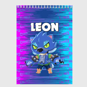 Скетчбук с принтом BRAWL STARS LEON ОБОРОТЕНЬ в городе Новоалтайск, 100% бумага
 | 48 листов, плотность листов — 100 г/м2, плотность картонной обложки — 250 г/м2. Листы скреплены сверху удобной пружинной спиралью | bib | brawl stars | colt | crow | el brown | leon | leon shark | max | moba | sally leon | shark | акула | берли | биби | бравл старс | браун | ворон | жанр | игра | кольт | леон | леон акула | макс | нита | шелли