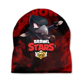 Шапка 3D с принтом BRAWL STARS CROW в городе Новоалтайск, 100% полиэстер | универсальный размер, печать по всей поверхности изделия | brawl stars | crow | leon | leon shark | sally leon | shark | stars | акула | берли | ворон | леон | леон акула | спайк | эль примо