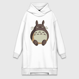 Платье-худи хлопок с принтом грустный Тоторо в городе Новоалтайск,  |  | anime | totoro | аниме | анимэ | монстр | монстрик | персонаж | существо | тоторо | хранитель