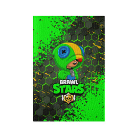 Обложка для паспорта матовая кожа с принтом BRAWL STARS LEON. в городе Новоалтайск, натуральная матовая кожа | размер 19,3 х 13,7 см; прозрачные пластиковые крепления | bib | brawl stars | colt | crow | el brown | leon | leon shark | max | moba | sally leon | shark | акула | берли | биби | бравл старс | браун | ворон | жанр | игра | кольт | леон | леон акула | макс | нита | шелли