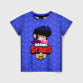 Детская футболка 3D с принтом BRAWL STARS BIBI в городе Новоалтайск, 100% гипоаллергенный полиэфир | прямой крой, круглый вырез горловины, длина до линии бедер, чуть спущенное плечо, ткань немного тянется | Тематика изображения на принте: bibi | brawl stars | brock | bull | crow | dinomike | el primo | leon | mobile game | nita | poko | ricochet | stars | tara | бравл старс | ворон | леон | мобильные игры