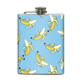 Фляга с принтом Banana art в городе Новоалтайск, металлический корпус | емкость 0,22 л, размер 125 х 94 мм. Виниловая наклейка запечатывается полностью | banana | pop art | банан | бананы | поп арт