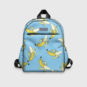 Детский рюкзак 3D с принтом Banana art в городе Новоалтайск, 100% полиэстер | лямки с регулируемой длиной, сверху петелька, чтобы рюкзак можно было повесить на вешалку. Основное отделение закрывается на молнию, как и внешний карман. Внутри дополнительный карман. По бокам два дополнительных кармашка | Тематика изображения на принте: banana | pop art | банан | бананы | поп арт