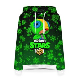 Женская толстовка 3D с принтом BRAWL STARS НОВОГОДНИЙ в городе Новоалтайск, 100% полиэстер  | двухслойный капюшон со шнурком для регулировки, мягкие манжеты на рукавах и по низу толстовки, спереди карман-кенгуру с мягким внутренним слоем. | brawl stars | brawl stars новогодний | christmas | crow | leon | leon shark | new year | shark | stars | акула | ворон | леон | леон акула | новогодний | новый год | спайк