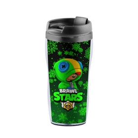 Термокружка-непроливайка с принтом BRAWL STARS НОВОГОДНИЙ в городе Новоалтайск, внутренняя часть — пищевой пластик, наружная часть — прозрачный пластик, между ними — полиграфическая вставка с рисунком | объем — 350 мл, герметичная крышка | brawl stars | brawl stars новогодний | christmas | crow | leon | leon shark | new year | shark | stars | акула | ворон | леон | леон акула | новогодний | новый год | спайк