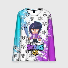 Мужской лонгслив 3D с принтом BRAWL STARS BIBI. в городе Новоалтайск, 100% полиэстер | длинные рукава, круглый вырез горловины, полуприлегающий силуэт | bib | brawl stars | colt | crow | el brown | leon | leon shark | max | moba | sally leon | shark | акула | берли | биби | бравл старс | браун | ворон | жанр | игра | кольт | леон | леон акула | макс | нита | шелли