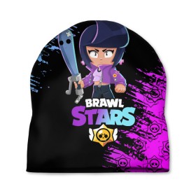 Шапка 3D с принтом BRAWL STARS BIBI. в городе Новоалтайск, 100% полиэстер | универсальный размер, печать по всей поверхности изделия | bib | brawl stars | colt | crow | el brown | leon | leon shark | max | moba | sally leon | shark | акула | берли | биби | бравл старс | браун | ворон | жанр | игра | кольт | леон | леон акула | макс | нита | шелли