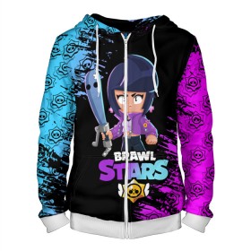 Мужская толстовка 3D на молнии с принтом BRAWL STARS BIBI. в городе Новоалтайск, 100% полиэстер | длина до линии бедра, манжеты и пояс оформлены мягкой тканевой резинкой, двухслойный капюшон со шнурком для регулировки, спереди молния, по бокам два кармана | bib | brawl stars | colt | crow | el brown | leon | leon shark | max | moba | sally leon | shark | акула | берли | биби | бравл старс | браун | ворон | жанр | игра | кольт | леон | леон акула | макс | нита | шелли