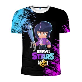 Мужская футболка 3D спортивная с принтом BRAWL STARS BIBI. в городе Новоалтайск, 100% полиэстер с улучшенными характеристиками | приталенный силуэт, круглая горловина, широкие плечи, сужается к линии бедра | bib | brawl stars | colt | crow | el brown | leon | leon shark | max | moba | sally leon | shark | акула | берли | биби | бравл старс | браун | ворон | жанр | игра | кольт | леон | леон акула | макс | нита | шелли