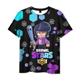 Мужская футболка 3D с принтом BRAWL STARS BIBI. в городе Новоалтайск, 100% полиэфир | прямой крой, круглый вырез горловины, длина до линии бедер | Тематика изображения на принте: bib | brawl stars | colt | crow | el brown | leon | leon shark | max | moba | sally leon | shark | акула | берли | биби | бравл старс | браун | ворон | жанр | игра | кольт | леон | леон акула | макс | нита | шелли