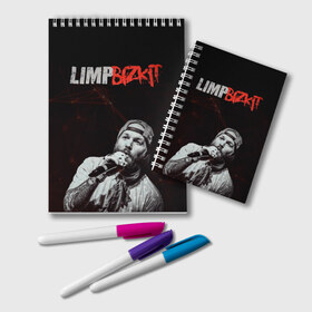 Блокнот с принтом Limp Bizkit в городе Новоалтайск, 100% бумага | 48 листов, плотность листов — 60 г/м2, плотность картонной обложки — 250 г/м2. Листы скреплены удобной пружинной спиралью. Цвет линий — светло-серый
 | limp bizkit | лимп бискит | музыка | рок
